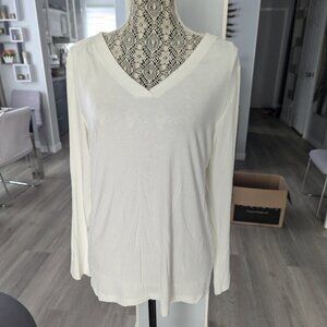 Sigrid Olsen basic white longue sleeve top